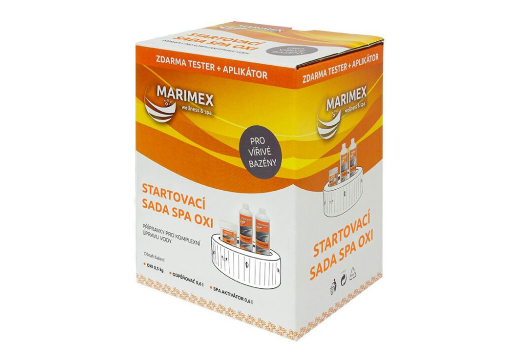 Marimex Spa sada Oxi (OXI 0,5 kg, Odpěňovač 0,6 l, Aktivátor 0,6 l)